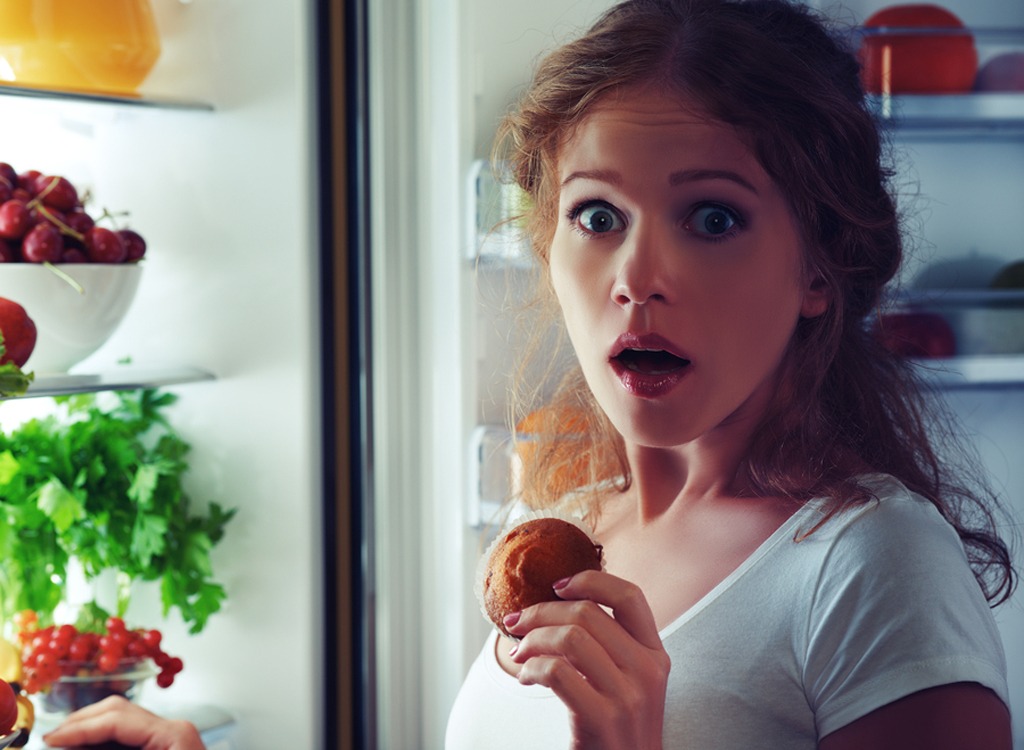 Woman eating late night