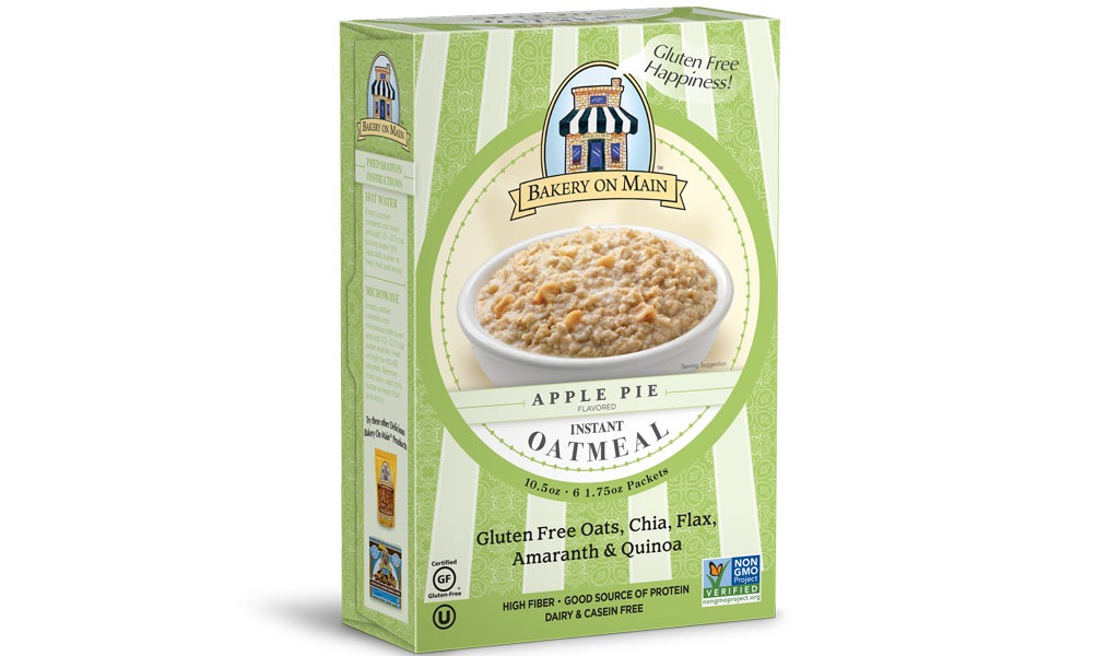 bakery on main gluten free apple pie flavor instant oatmeal