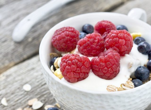 yogurt with raspberries