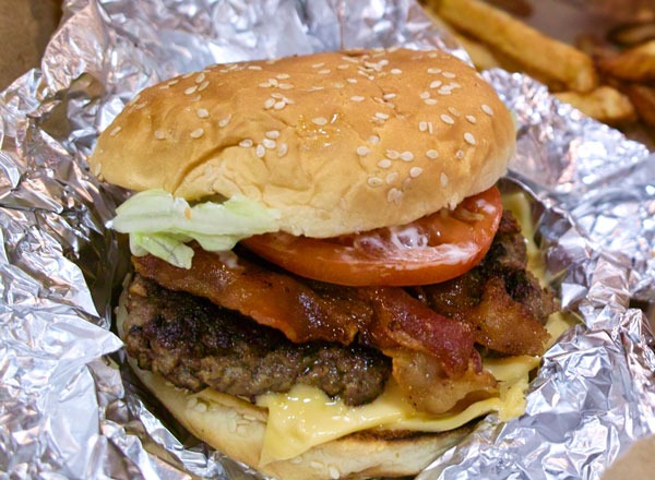 Fast food burgers ranked Five Guys Bacon Cheeseburger