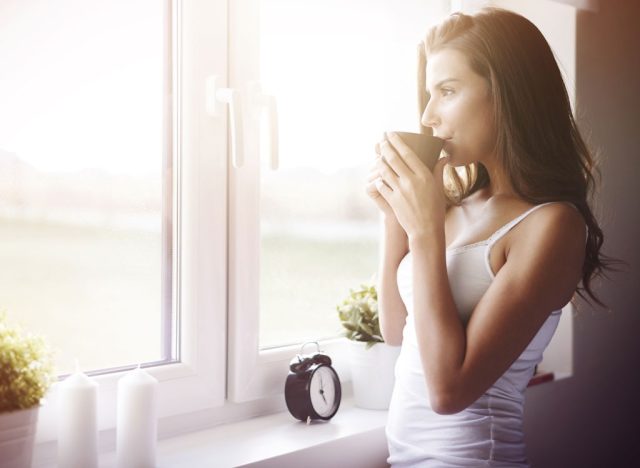 Woman drinking tea