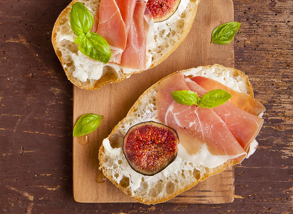 proscuitto open faced sandwich