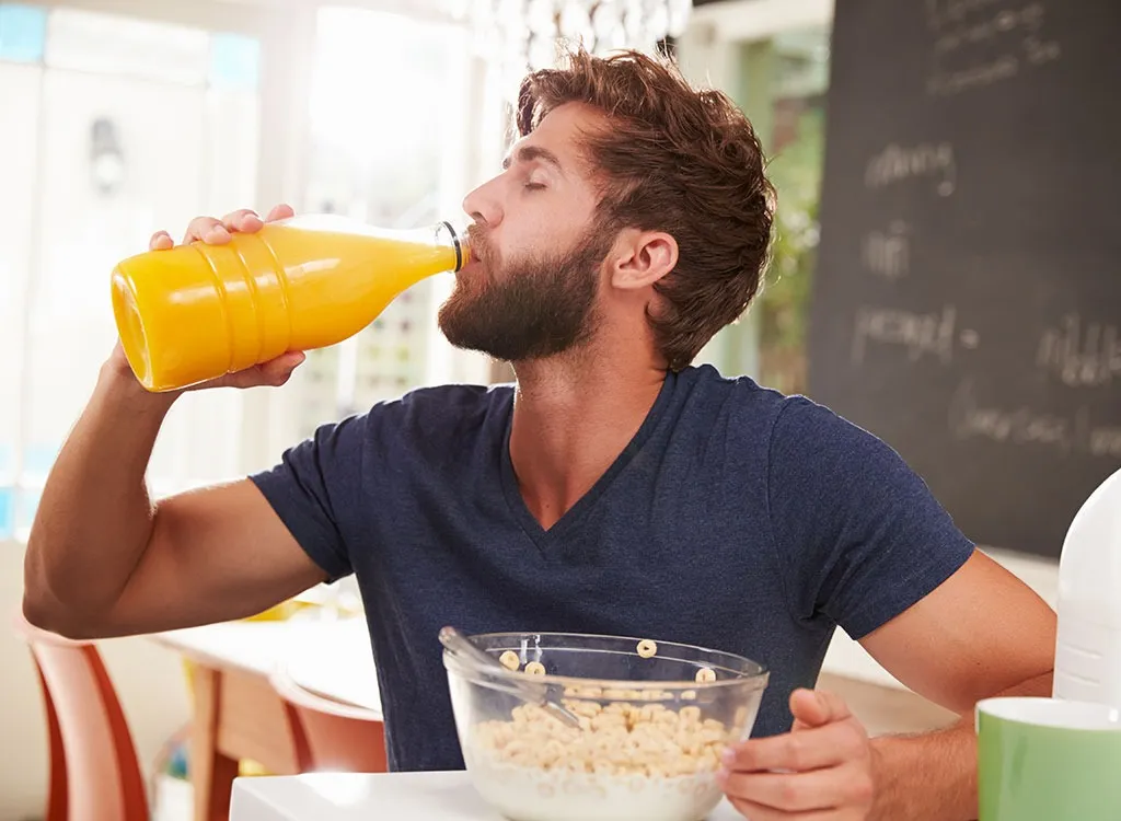 Man drinking juice