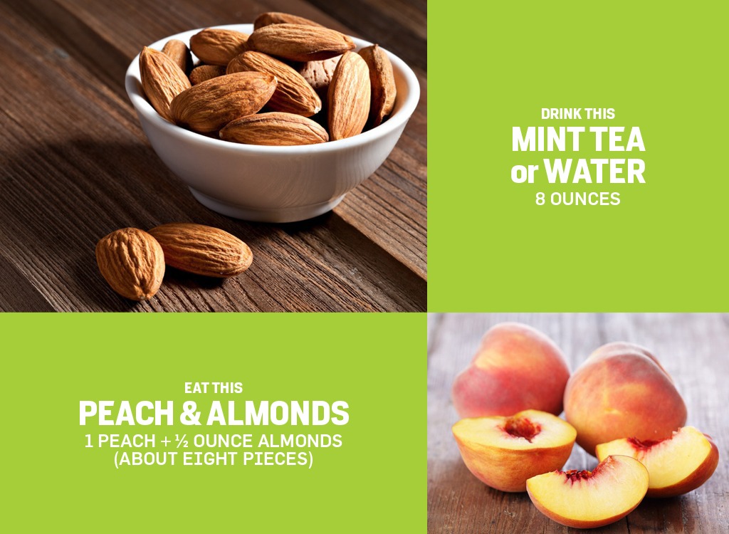 biggest loser snacks peach and almonds