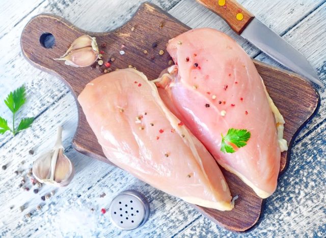 Raw chicken breasts